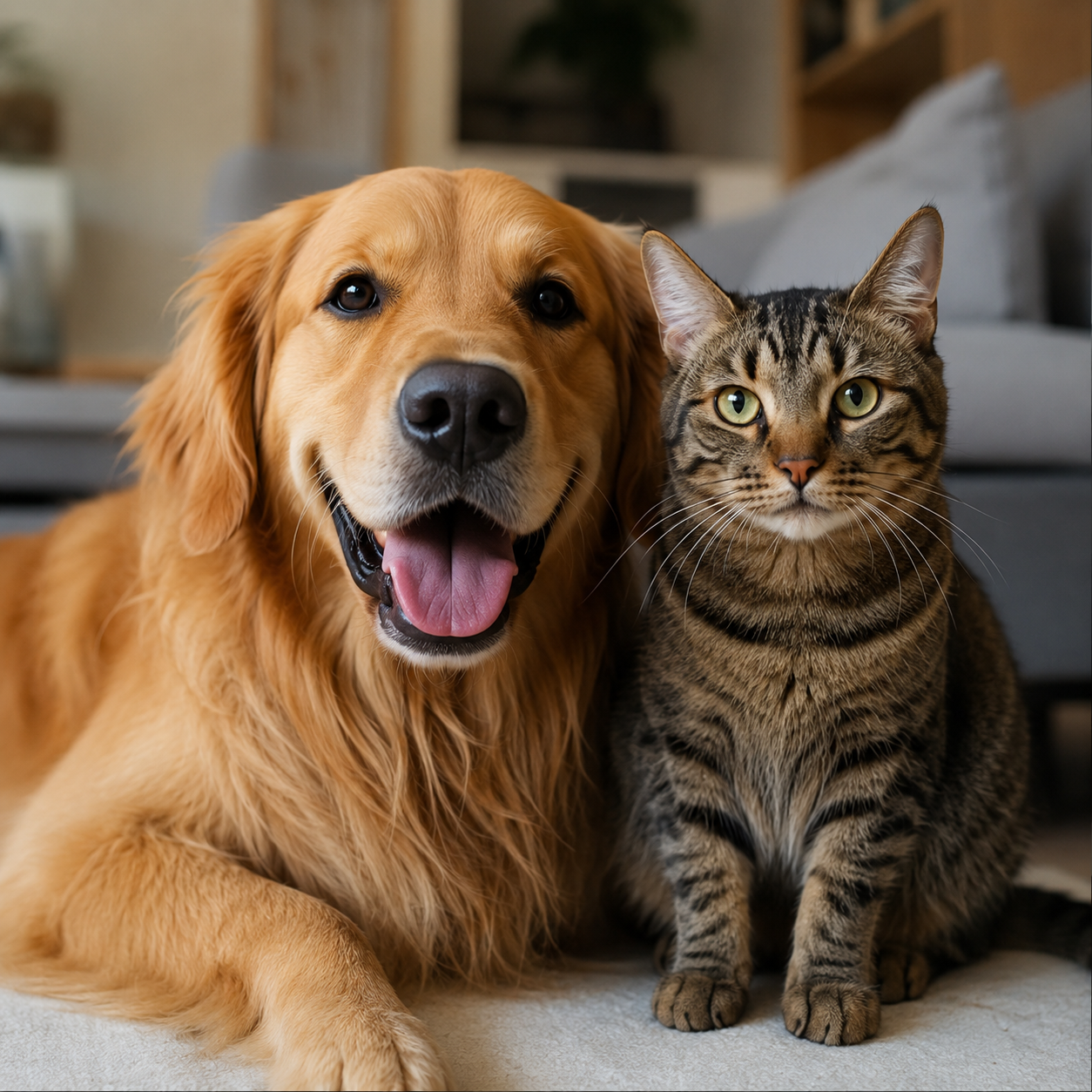 Cão e gato cuidados pela Unidade Centro