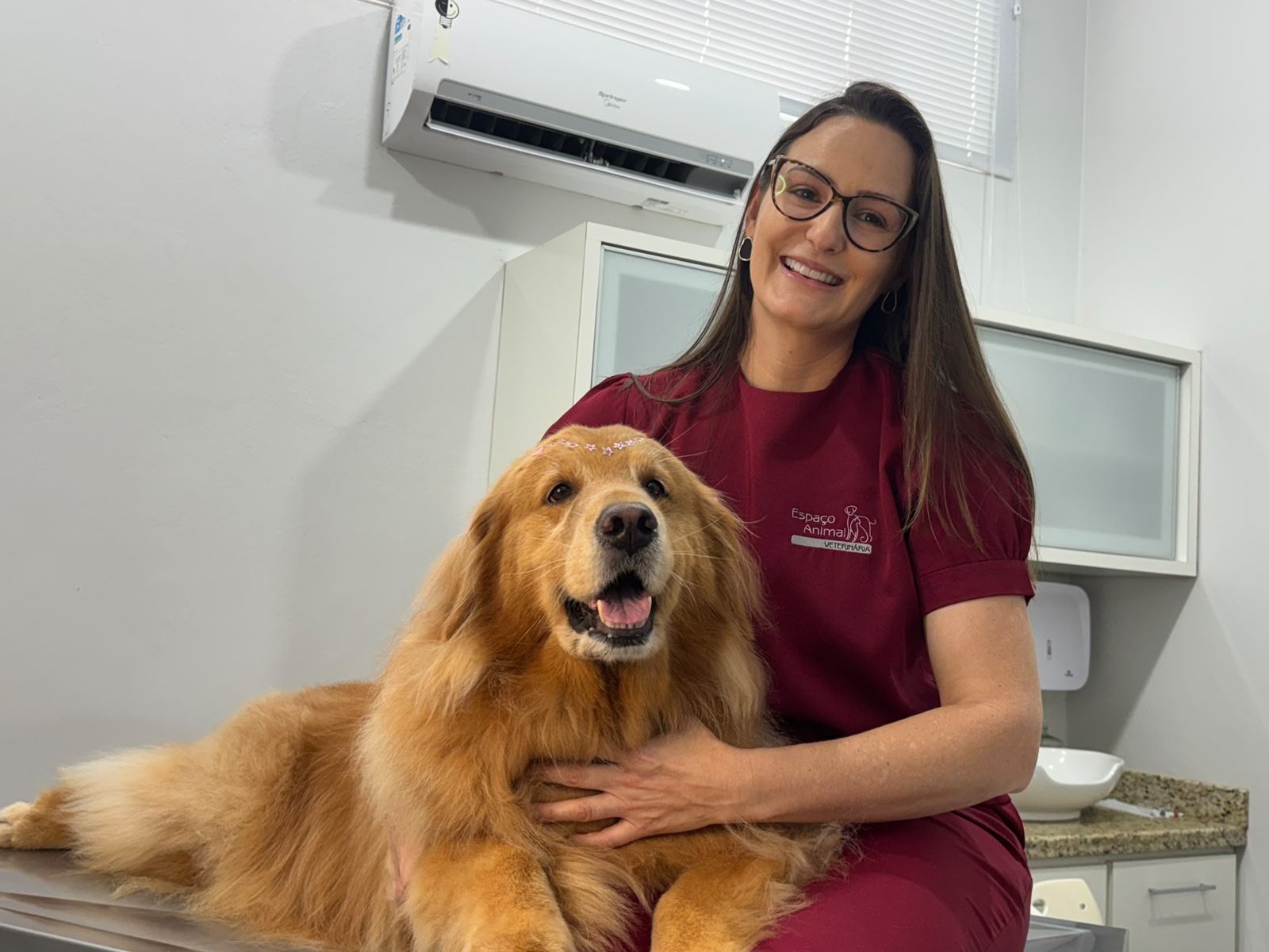Profissional da Unidade Centro realizando atendimento veterinário